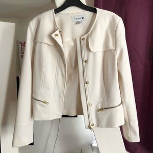 White cropped jacket